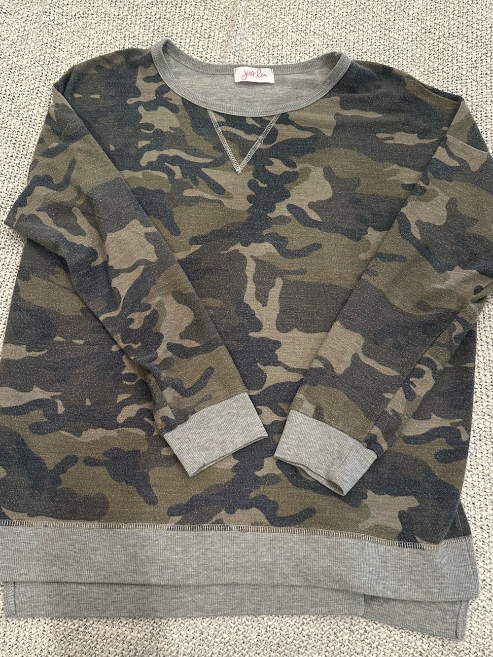 Camo Crewneck Sweatshirt - Olive/Gray by Joe Blu